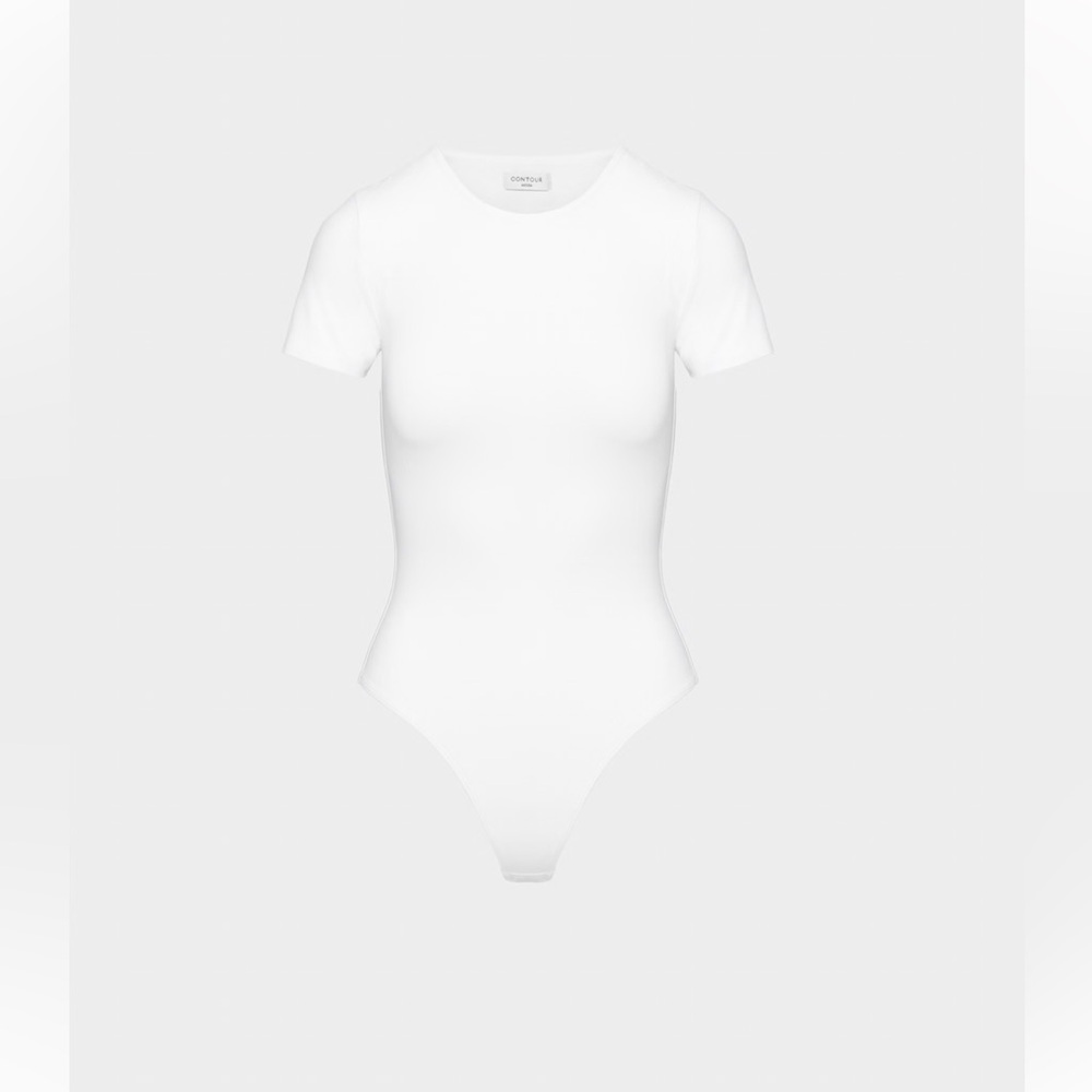 Babaton Aritizia White Short-Sleeve One-Piece Bodysuit